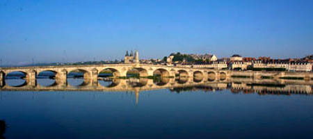 image,vue de Blois, pont sur la Loire